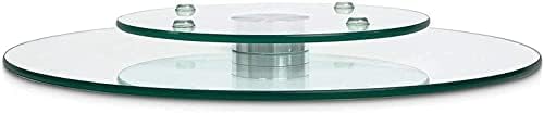 Tempered Glass Lazy Susan Turntable – 360° Rotating Serving Tray (25cm)