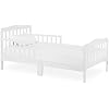 Dream On Me Classic Solid Wood Toddler Bed – Premium White Finish (Flat Pack Frame Only)