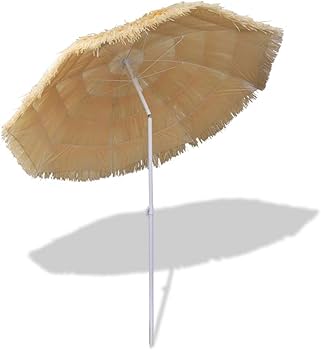 Hawaii Beach Umbrella with Tilt – 180CM Beige Outdoor Sun Shade