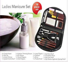 18pcs Ladies Manicure & Makeup Set – Multi-Piece Beauty Kit in Zipper Pouch