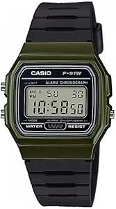 Casio F91W-1 Classic Digital Quartz Watch with Resin Band - Black