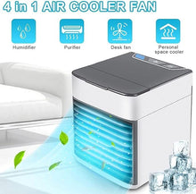 Portable USB Desktop Air Cooler & Humidifier – 3-Speed Personal Cooling Fan with LED Night Light