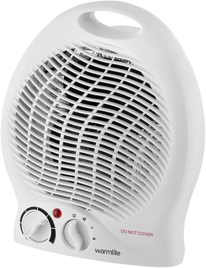 Warmlite 2000W Portable Thermo Fan Heater with 2 Heat Settings & Overheat Protection - White