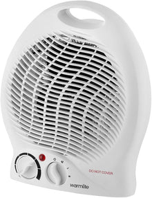 Warmlite 2000W Portable Thermo Fan Heater with 2 Heat Settings & Overheat Protection - White