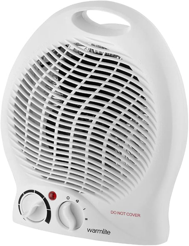 Warmlite 2000W Portable Thermo Fan Heater with 2 Heat Settings & Overheat Protection - White