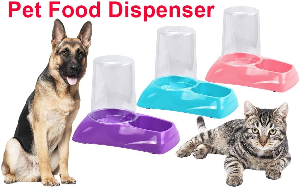 2-in-1 Gravity Pet Feeder & Water Dispenser – High Capacity 1.75L Automatic Food Station