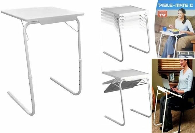 Table Mate II – Multi-Purpose Adjustable Folding Table with 6 Heights & 3 Angles