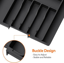 Expandable Kitchen Cutlery Tray – Adjustable Tableware Organizer & Retractable Storage Tray (Black)