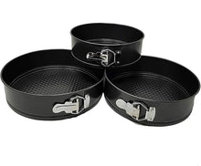 3-Piece Non-Stick Springform Cake Tin Set – Round Leakproof Baking Pans (22, 24, 26 cm)