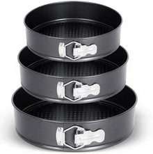3-Piece Non-Stick Springform Cake Tin Set – Round Leakproof Baking Pans (22, 24, 26 cm)