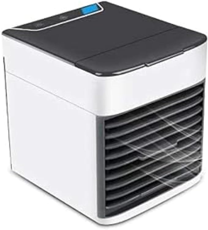 Portable USB Desktop Air Cooler & Humidifier – 3-Speed Personal Cooling Fan with LED Night Light
