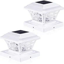 2 Pack Solar Post Cap Lights – Outdoor LED Fence & Deck Lights (Black/White)