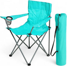Portable Folding Beach Camping Chair with Cup Holder & Carry Bag