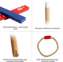 Classic Wooden Quoits Ring Toss Game Set with Rope Rings for Indoor & Outdoor Family Fun