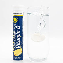 Vitamin Store High Strength Vitamin D Effervescent Tablets (3 Packs of 20) – 75µg Lemon & Lime Immune Support