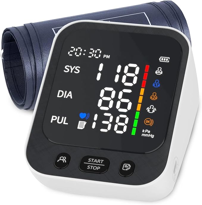 UK CE Approved Digital Upper Arm Blood Pressure Monitor with 3.7" HD Screen & Heart Rate Detection