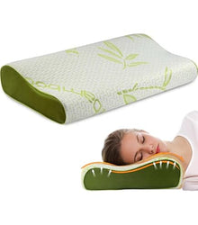 Contour Memory Foam Pillow with Bamboo Cover – Orthopedic Neck Support Pillow