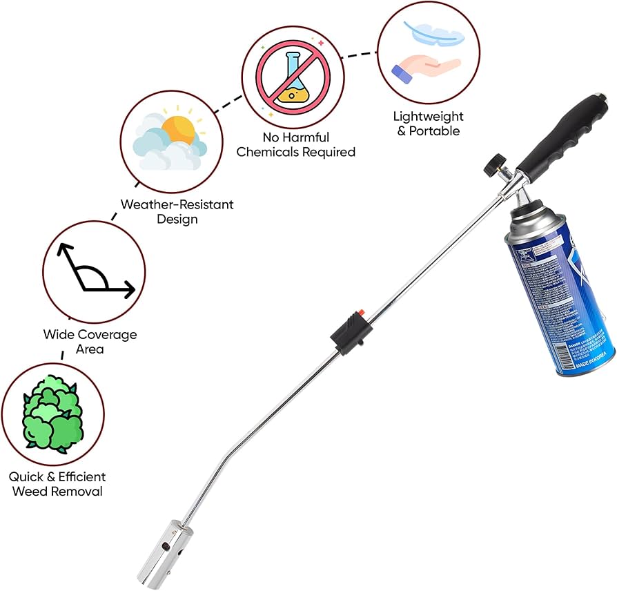 Weed Burner Blowtorch – Adjustable Flame Garden Torch for Weed Removal & Outdoor Use