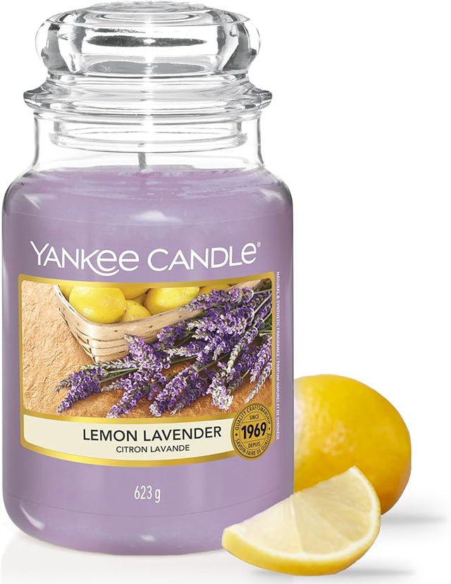 Yankee Candle Lemon Lavender Scented Candle - Large Jar (Up to 150 Hours Burn Time)
