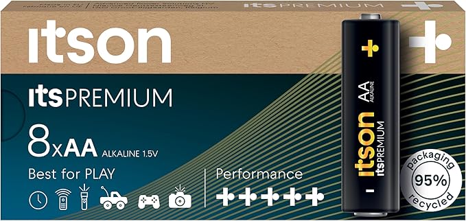 ITSON Pro AA Alkaline Batteries Max Power High-Performance (8-Pack)