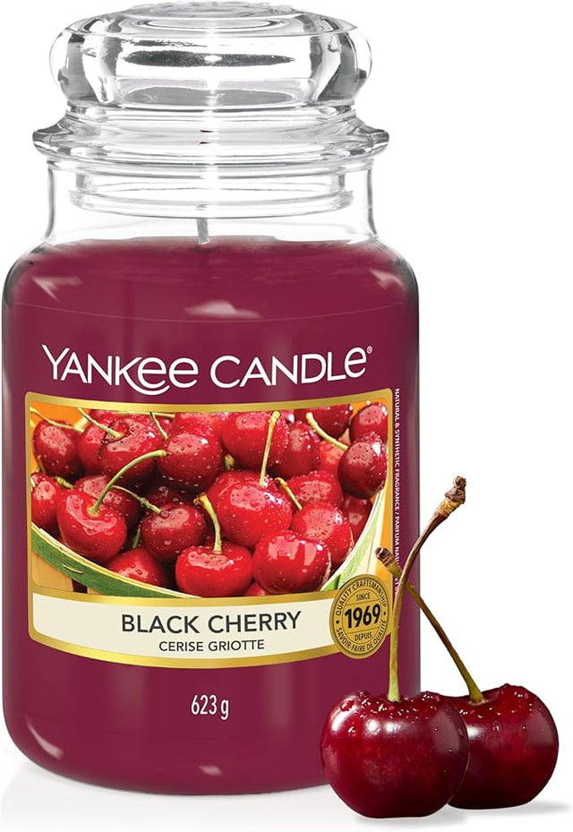 Yankee Candle Black Cherry Scented Candle - Large Jar (Up to 150 Hours Burn Time)
