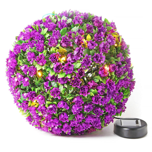 Solar Powered Purple Topiary Ball Lights – LED Hanging Garden Decoration 27CM