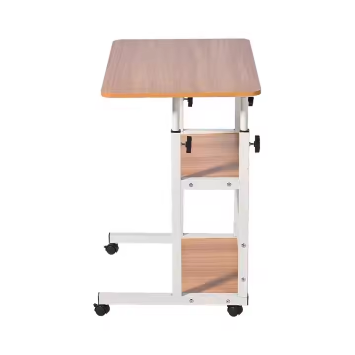2-in-1 Adjustable Height Office Table with Wheels – Portable Mobile Laptop Desk (40x60cm)