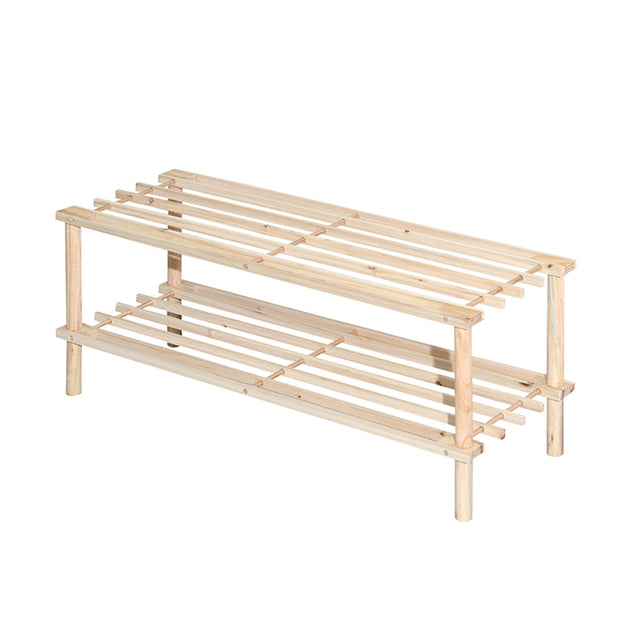2 Tier Wooden Shoe Rack – Compact Storage Organizer for Shoes (63cm)
