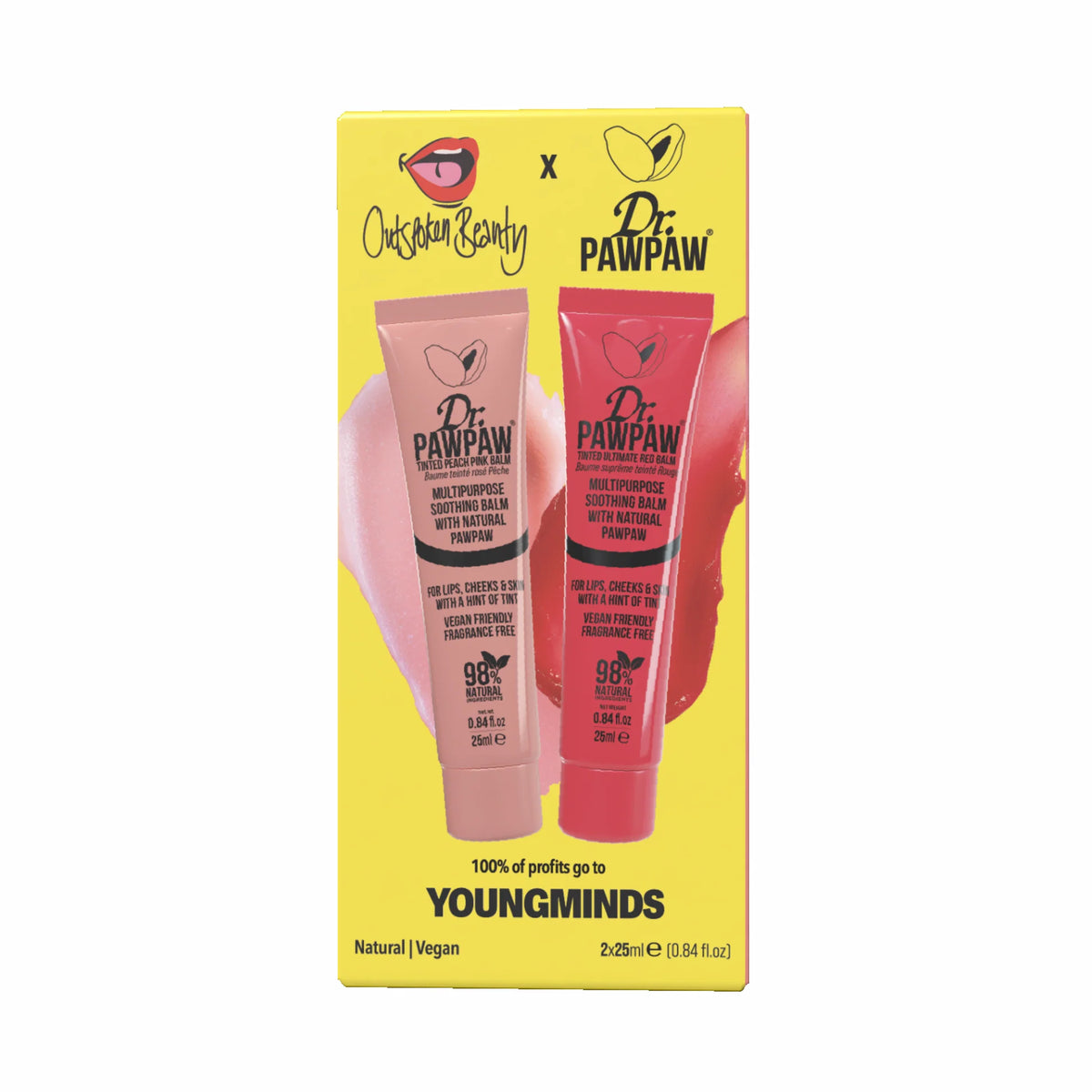 Dr. PAWPAW Must-Haves Multi-Tasking Balm Duo Pack, 2 x 25ml (Original & Tinted Peach Pink)