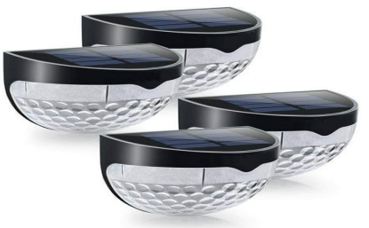 4 Pack Solar Fence Lights – Outdoor LED Wall & Garden Deck Lights