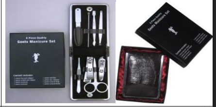 8pcs Gents Manicure Set – Premium Grooming Kit in Leather Pouch & Gift Box