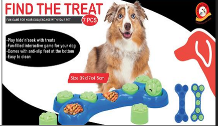 Interactive "Find the Treat" Dog Puzzle Game – 7-Piece Enrichment Toy with Anti-Slip Base