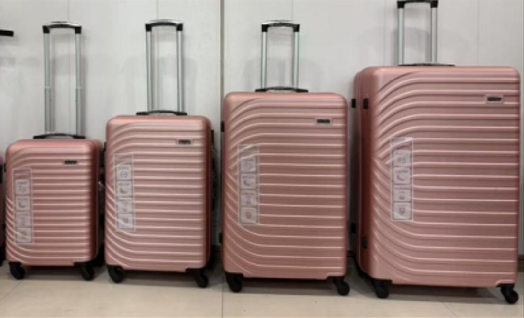 4-Piece Deluxe Hard Shell ABS Trolley Luggage Set – Rose Gold Spinner Suitcase Collection (Sizes 20"-32")