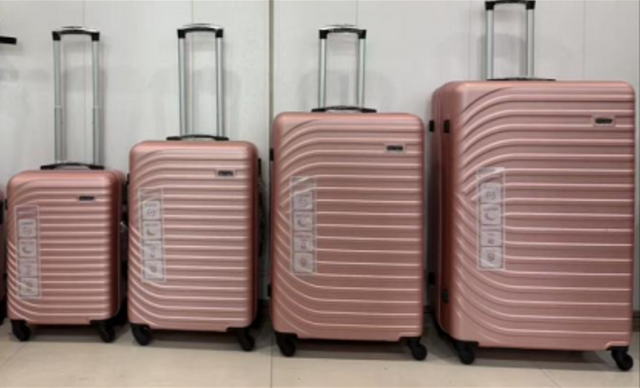 4-Piece Deluxe Hard Shell ABS Trolley Luggage Set – Rose Gold Spinner Suitcase Collection (Sizes 20"-32")