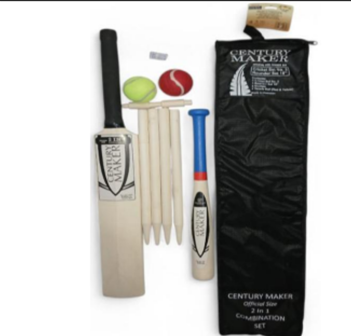 2-in-1 Combination Garden Sports Set – Complete Cricket & Rounders Multi-Game Kit with Mesh Carry Bag (Made in Pakistan)