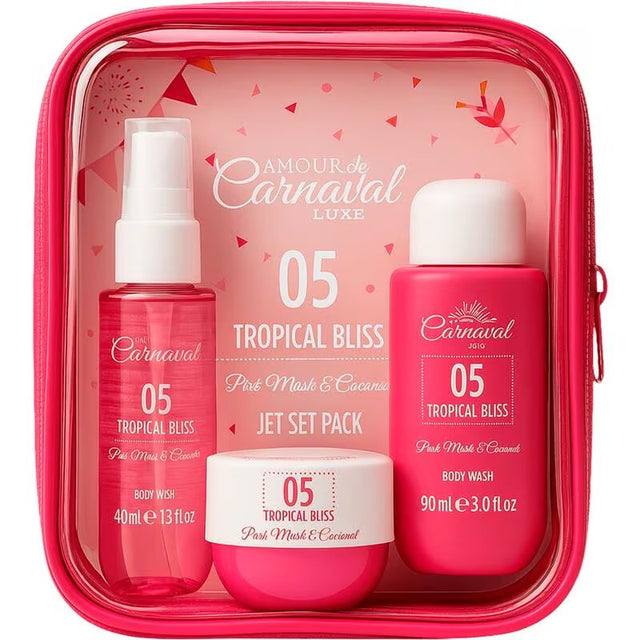 Amour De Carnaval Tropical Bliss Jet Set Travel Bag - 3-Piece Holiday Toiletry Set