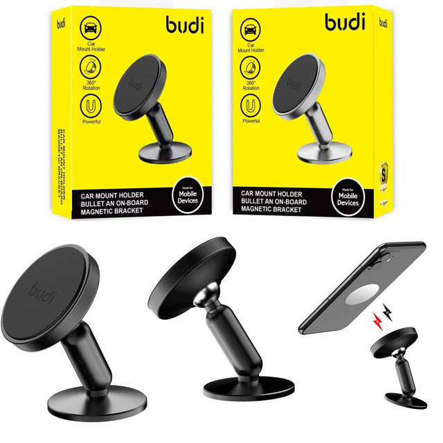 Budi Powerful Magnetic Car Mount Dashboard Phone Holder with 360° Rotation