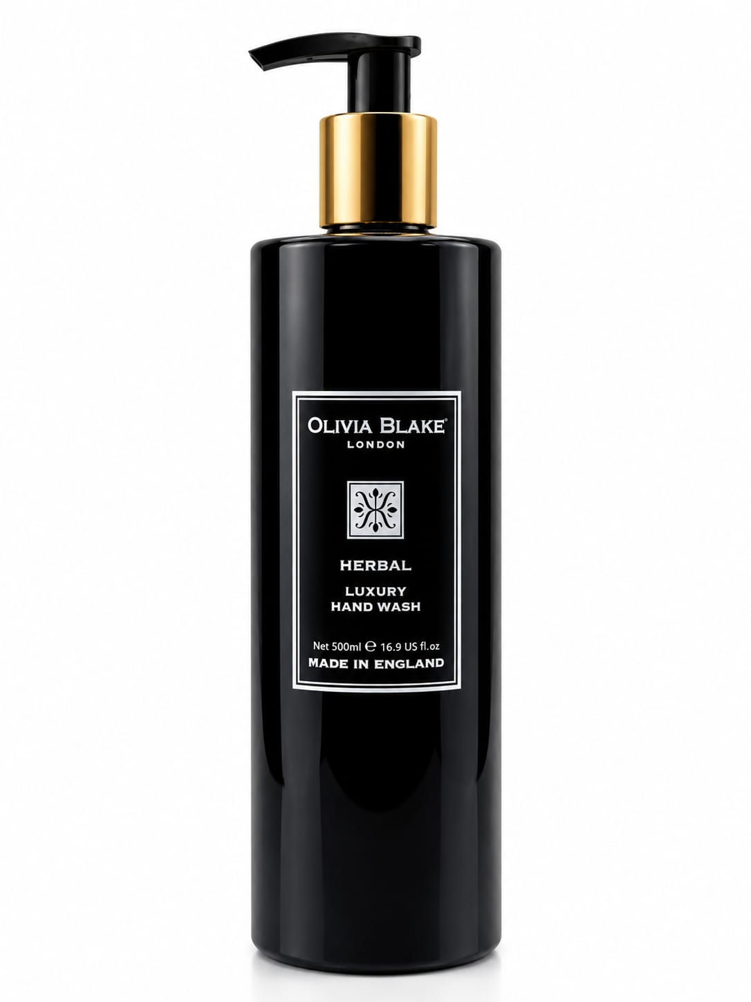 OB Herbal Luxury Hand Wash – Black Tubular HDPE, 500ml