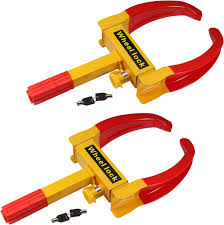 Heavy Duty Car Wheel Lock Clamp – Anti Theft Security Wheel Lock with Keys