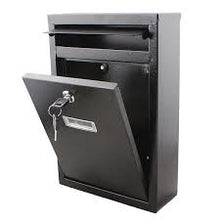 Large Letter Post Box – Wall Mounted Mailbox with Lock & Keys (Black)