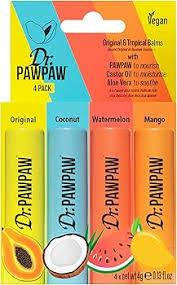 Dr. PAWPAW Mini Luxe Trio Multi-Tasking Balm Gift Set, 3 x 10ml (Original, Tinted Peach Pink & Overnight Lip Mask)