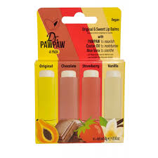 Dr. PAWPAW Sweet Balm and Original Multi-Tasking Stick Gift Set Multipack, 4-Pack (Original, Chocolate, Strawberry & Vanilla)