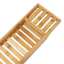 Bamboo Bathtub Caddy Tray – Natural Bamboo Bath Tub Organizer Shelf