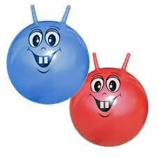 Classic Skippy Hopper Ball – 18-Inch Inflatable Bouncy Ball with Easy-Grip Handles