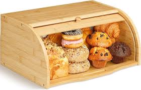 Bamboo Bread Bin – Natural Kitchen Storage Box for Bread & Snacks