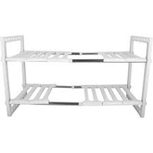 Under Sink Organiser Rack – 2 Tier Adjustable Plastic Kitchen Storage Shelf