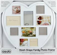 Heart Shape Photo Frame – Multi Photo Collage Frame for 10 Pictures (White)