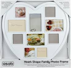 Heart Shape Photo Frame – Multi Photo Collage Frame for 10 Pictures (White)