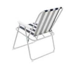 Printed Spring Beach Chair – Foldable Navy Striped Outdoor Chair (250 lbs Capacity)