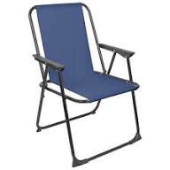 Printed Spring Foldable Beach Chair – Navy Striped Camping & Outdoor Chair